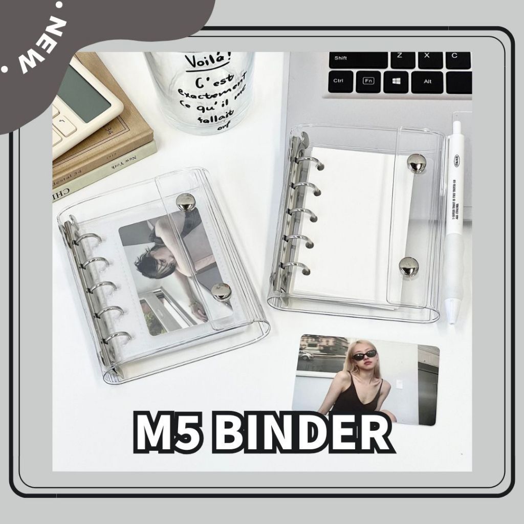 Binder M5 Motif 5 แหวน PVC ใสสูงหนา Aesthetic Budget Planner Journal Notebook [BUJOYUK]