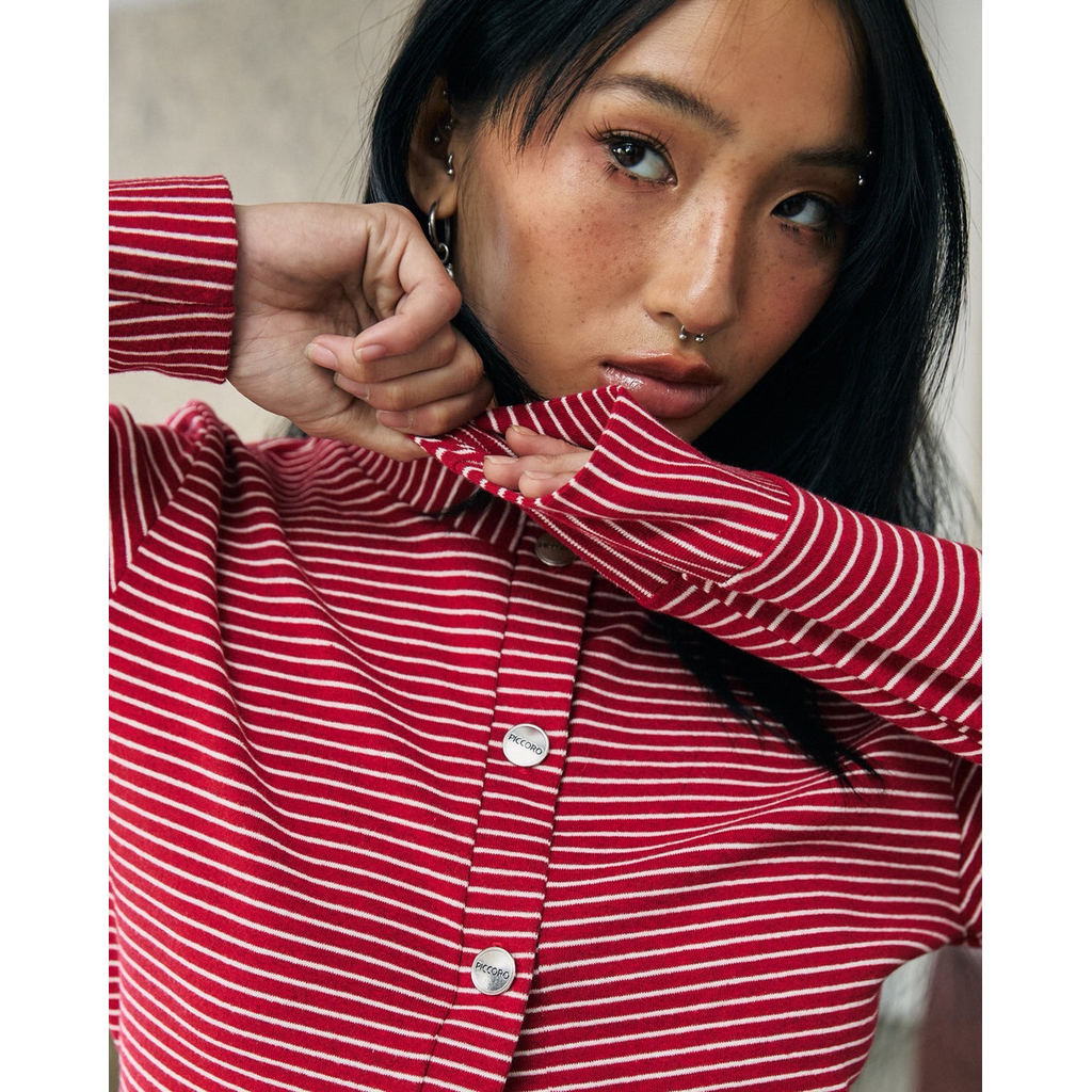 Piccoro - Mellow Striped Cardigan เสื้อคลุมแขนยาว รูปที่ 2
