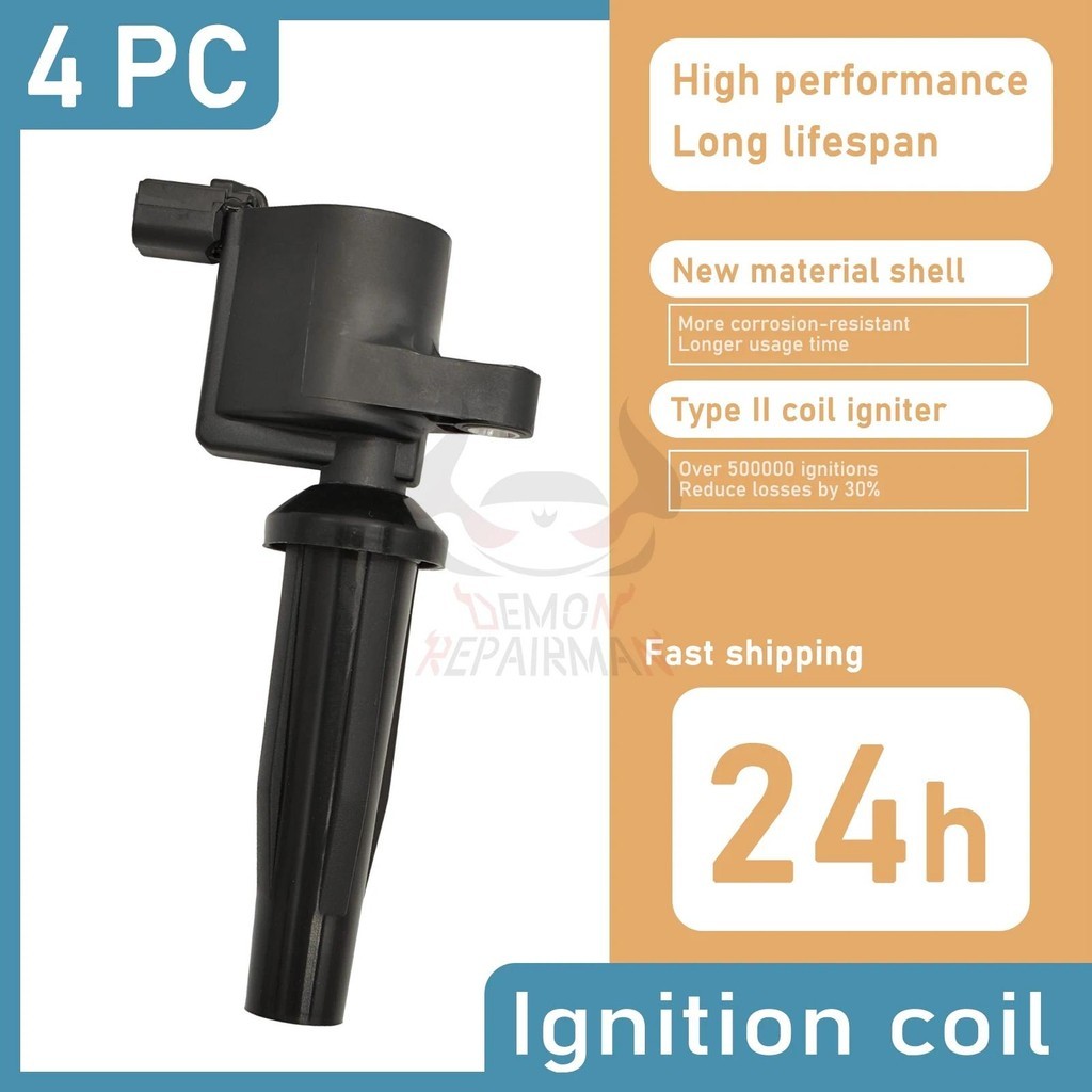 4PCS คอยล์จุดระเบิด Fit สําหรับ 2.0L 2.3L 4M5G-12A366-BA 4M5Z-12029-B 4M5Z-12029-BC 4M5Z-12029-A 4M5