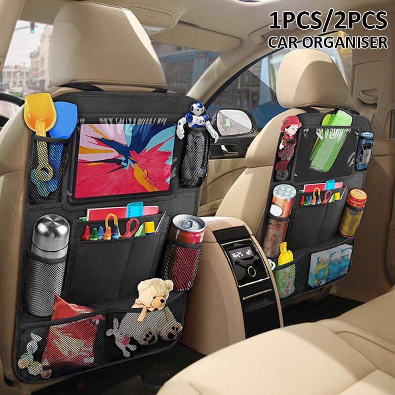 2 ชิ้นรถเบาะหลังOrganizer 6 กระเป๋า – Heavy-Duty Vehicle Seatback Storage Holderสําหรับเด็ก Travel E