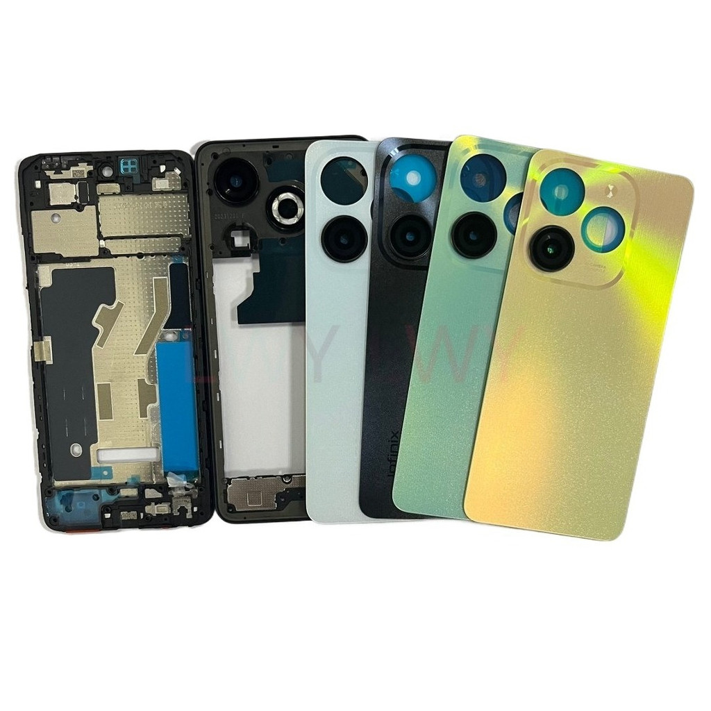 เต็มรูปแบบสําหรับ Infinix Smart 8 X6525 X6525b X6525C LCD กรอบด้านหน้า + แบตเตอรี่ฝาหลังกรอบกลาง + เ