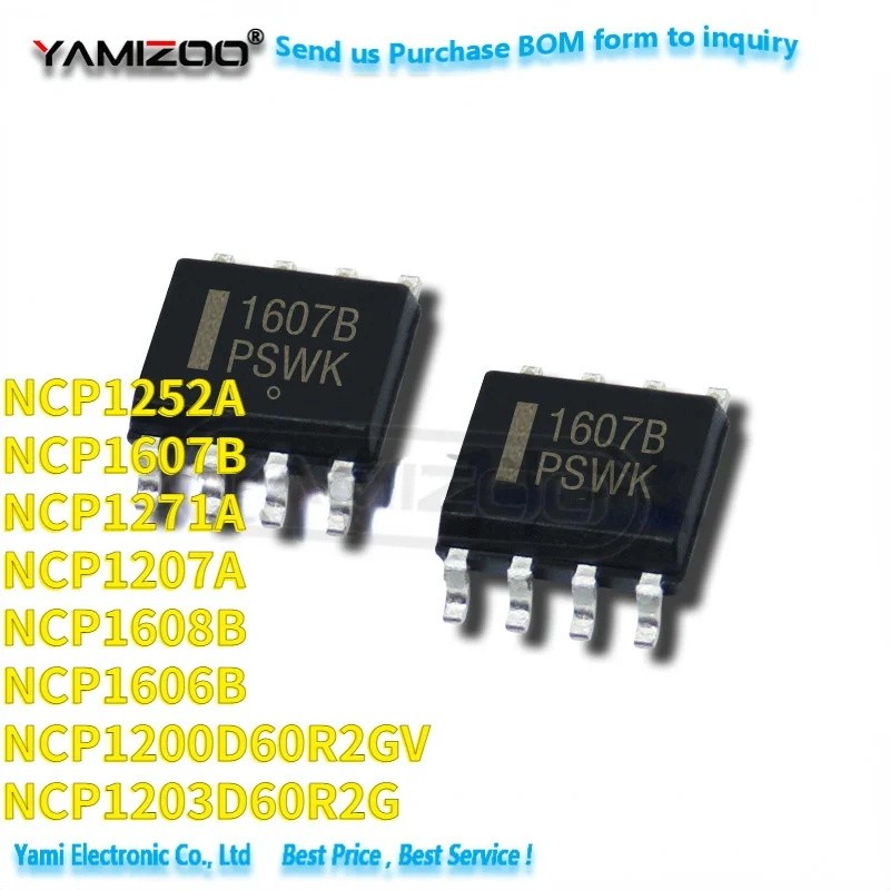 5PCS NCP1200D60R2G NCP1200D60 SOP8 200D6 SMD NCP1203D60R2G NCP1203D60 NCP1207A NCP1252A NCP1271A NCP