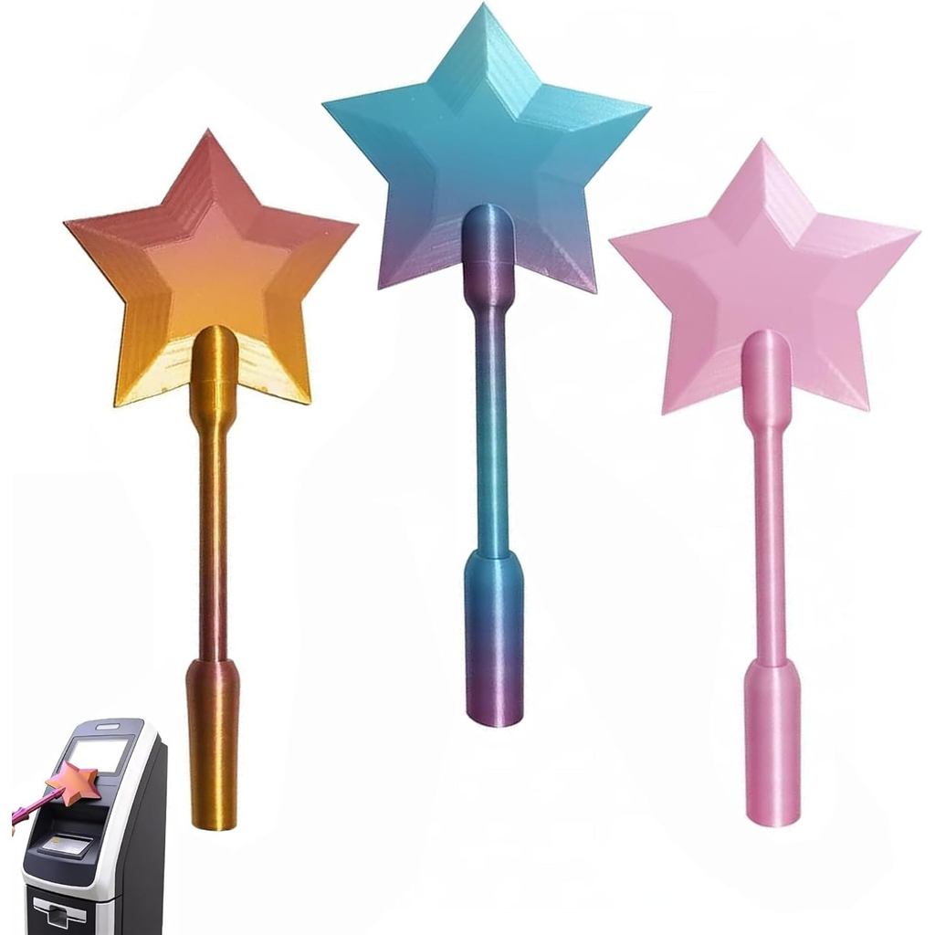 Dumwick บัตรเครดิต Magic Wand,3D พิมพ์ Wand Tap to Pay,Magic Fairy ผู้ถือบัตรเครดิต,Debit Card Wand 