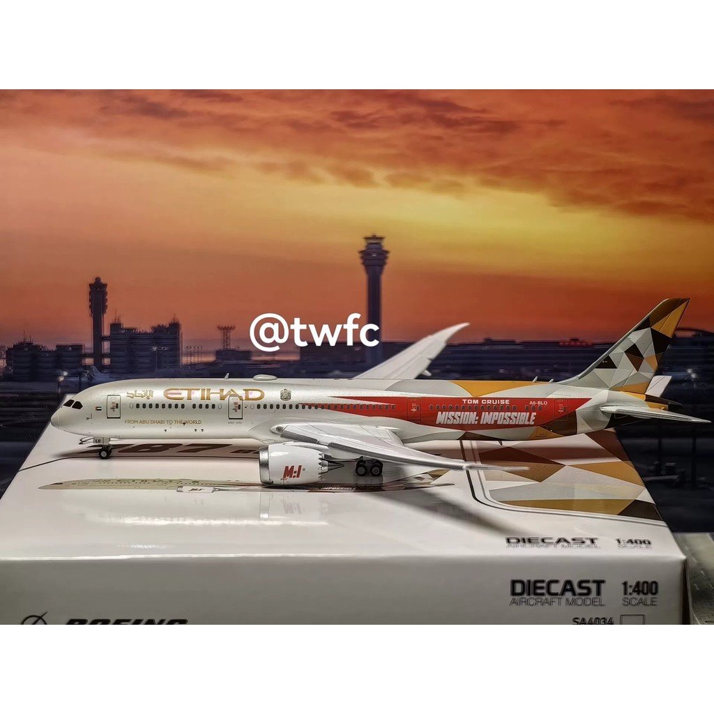 JC JC Wings Attihad Airways Etihad Airways B787-9 A6-BLO 1/400 Flaps Down Version JC คุณภาพควบคุมควา