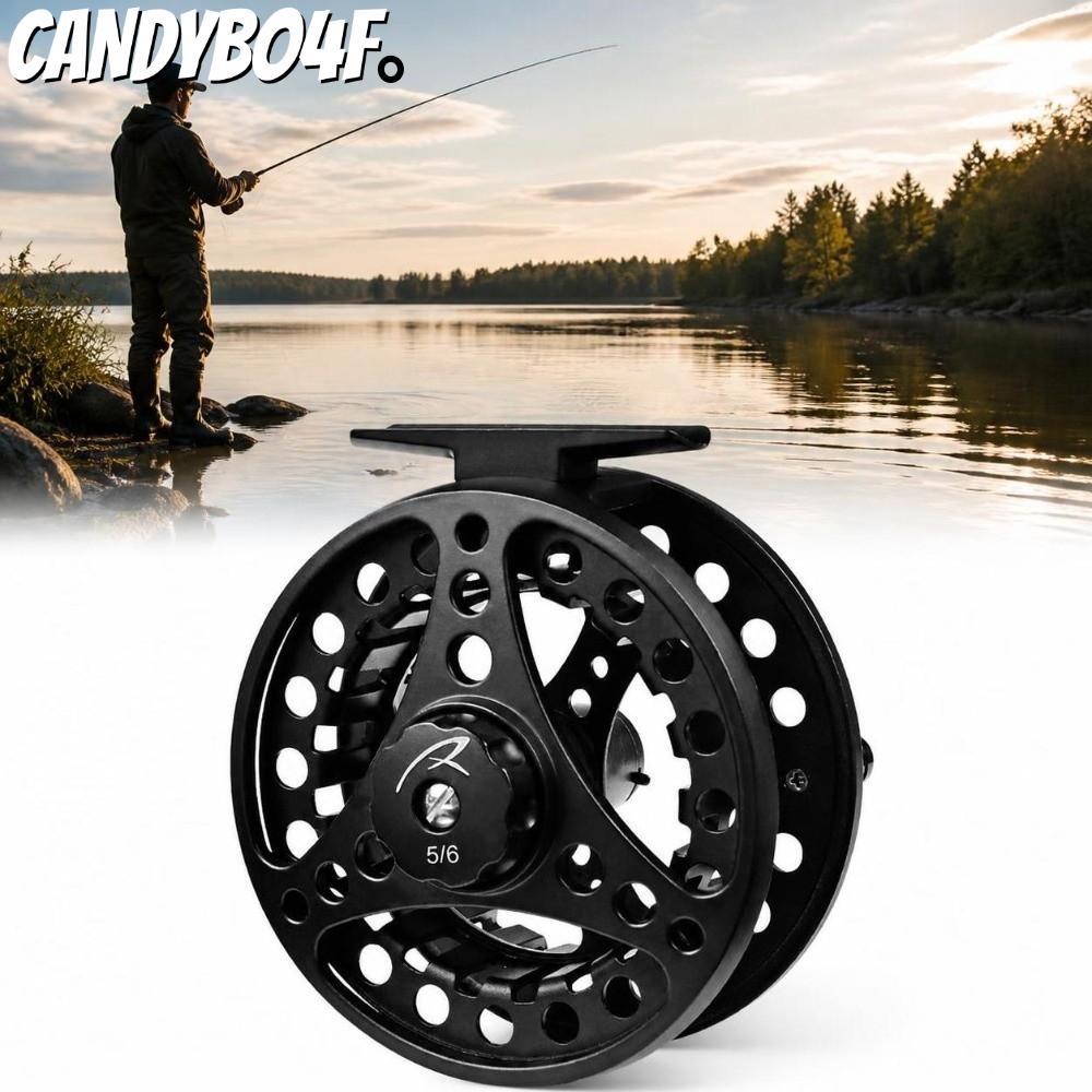 CANDYBO4F Fly Reel, 2 + 1BB แบริ่ง 85 มม.เส้นผ่านศูนย์กลาง Fly Fishing Reel, ทนทาน 5/6 WT อลูมิเนียม