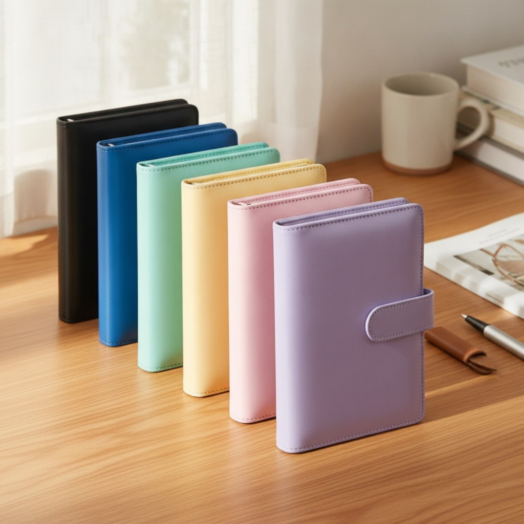 6 ชิ้น A6 Binder กลไก-Binder Planner รีฟิล A6 Planner พร้อมกระเป๋าการ์ด Notebook Binder พร้อมหัวเข็ม