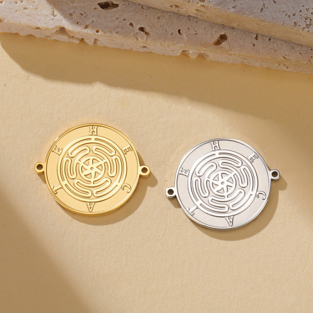 MYSHAPE 1 ชิ้นล้อ Hecate Charm สําหรับสร้อยข้อมือ Wiccan Triple Moon Goddess Spiritual ป้องกันสแตนเล