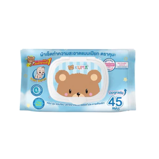 (แพ็ค 6 ห่อ) KUMA ทิชชู่เปียก คุมะ รุ่นฝาปิด 45 แผ่น