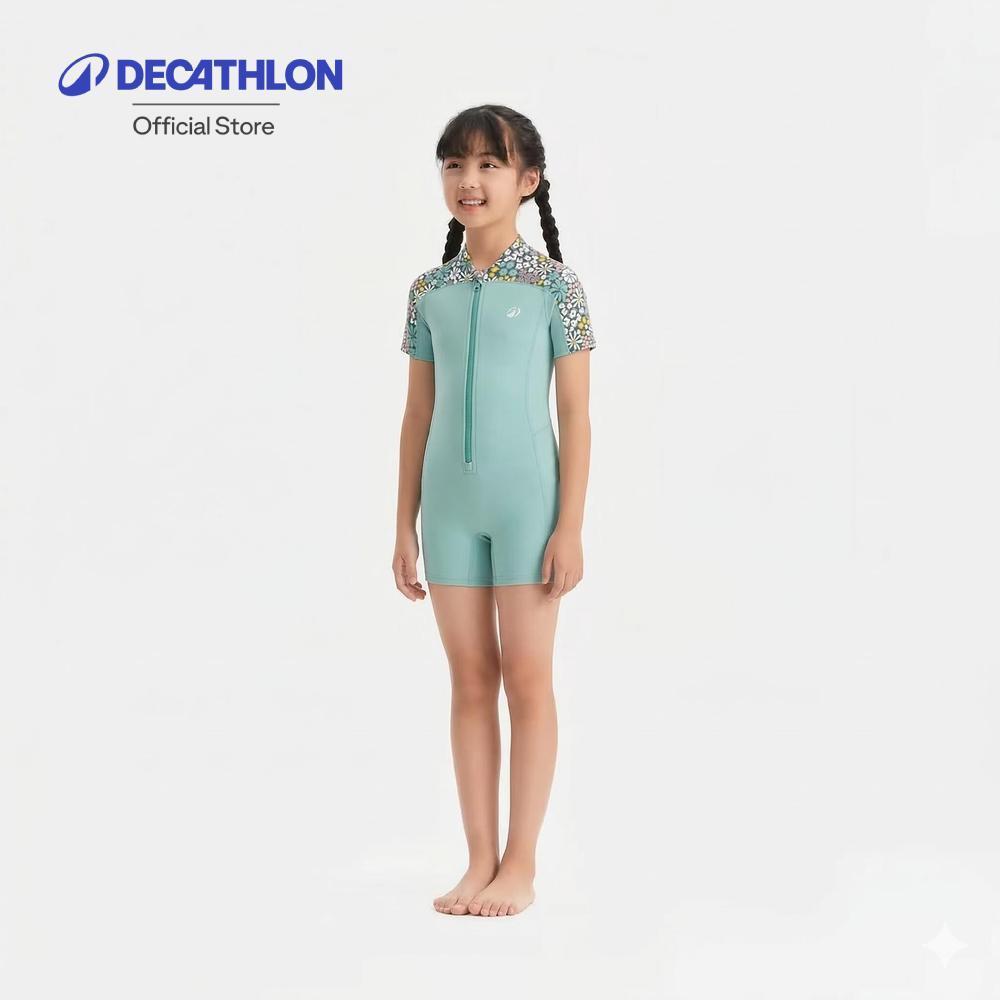 Decathlon Girls’ Swimming Shorty Full-Body Swimsuit ชุดว่ายน้ำเต็มตัวสำหรับเด็กหญิง รุ่น Una Pantail - Mint