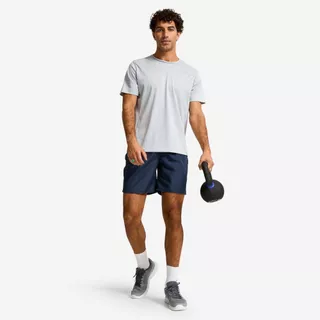 Decathlon Men'S Practical Fitness Shorts กางเกงออกกำลังกายขาสั้นสำหรับผู้ชาย - Navy Blue