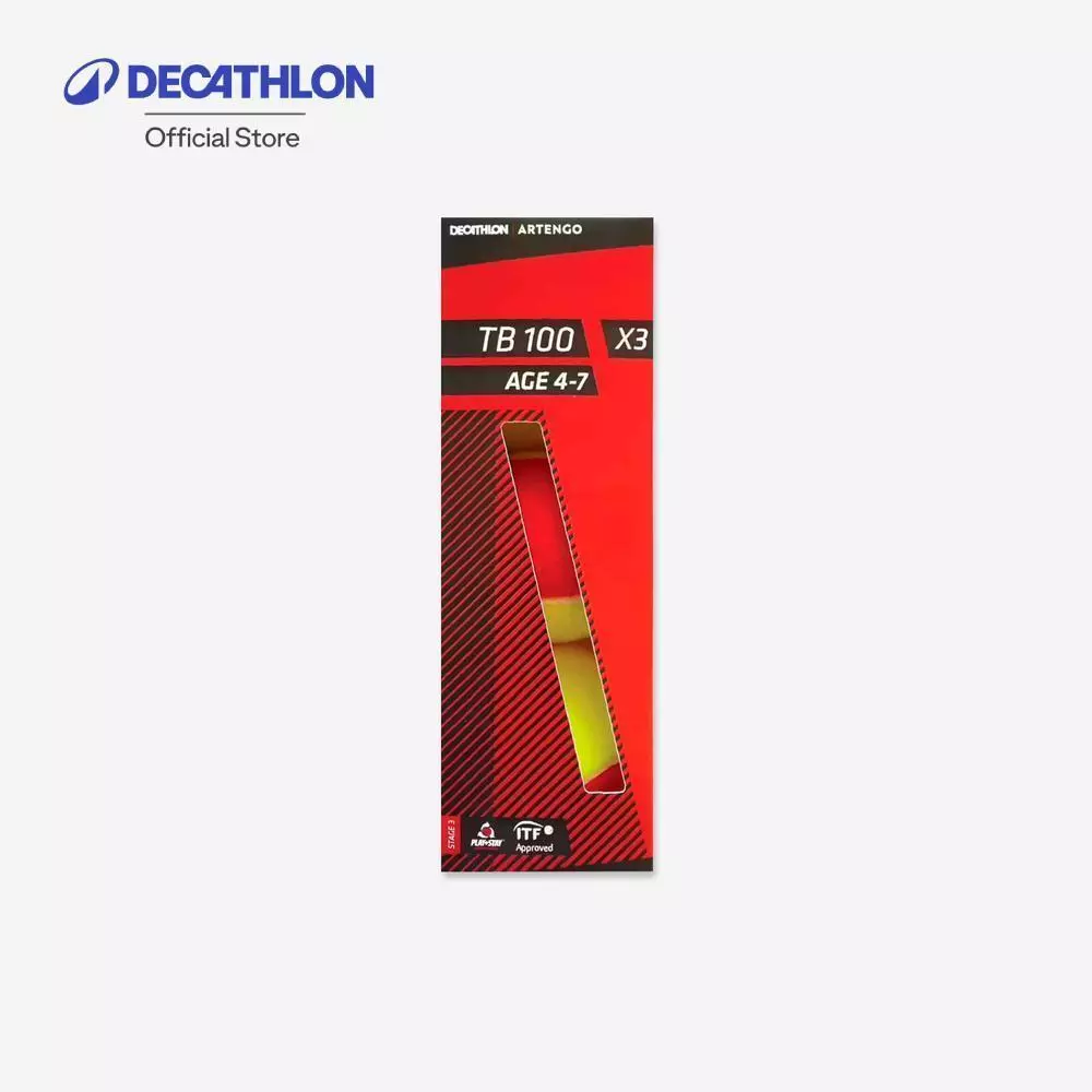 Decathlon Tennis Ball Tb100 X3 ลูกเทนนิสรุ่น Tb100 แพ็ค 3 ลูก - Red