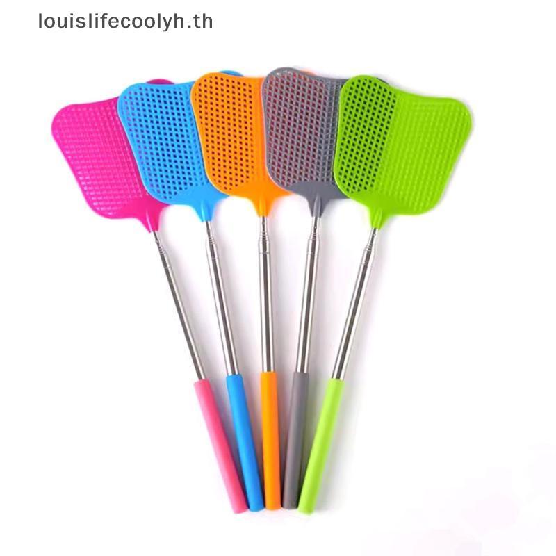 Louislifecoolyh Telescopic Fly Swatters พลาสติกทนทาน Heavy Duty Flyswater สแตนเลสเครื่องมือไล่ยุงเครื่องใช้ในบ้านเครื่องมือ CCD