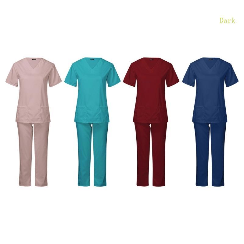 Dark Beauty-Salon Uniform Elastic Breathable Nurse Uniform Pharmacy Working Uniform