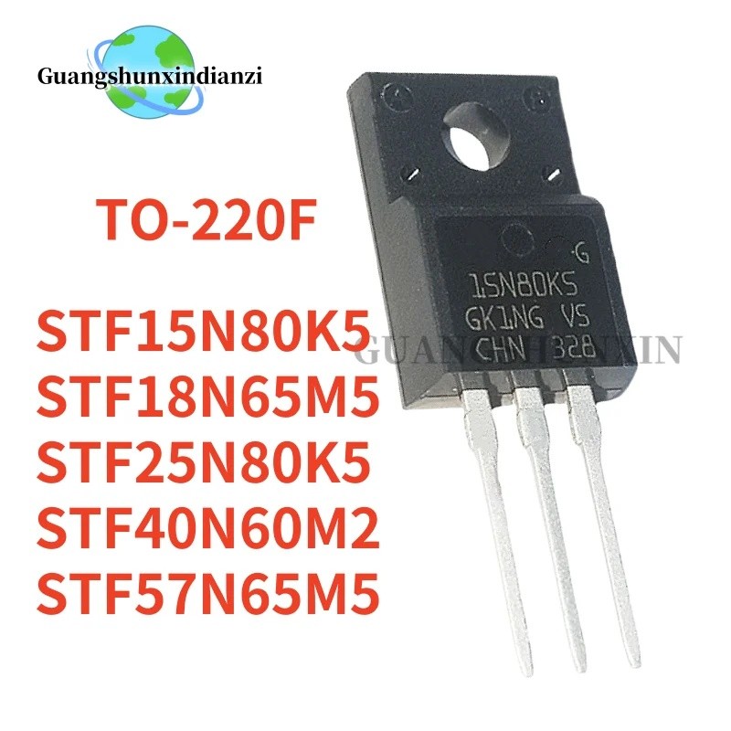1-5PCS STF15N80K5 TO-220F 15N80K5 STF40N60M2 40N60M2 STF25N80K5 25N80K5 STF18N65M5 18N65M5 ทรานซิสเต