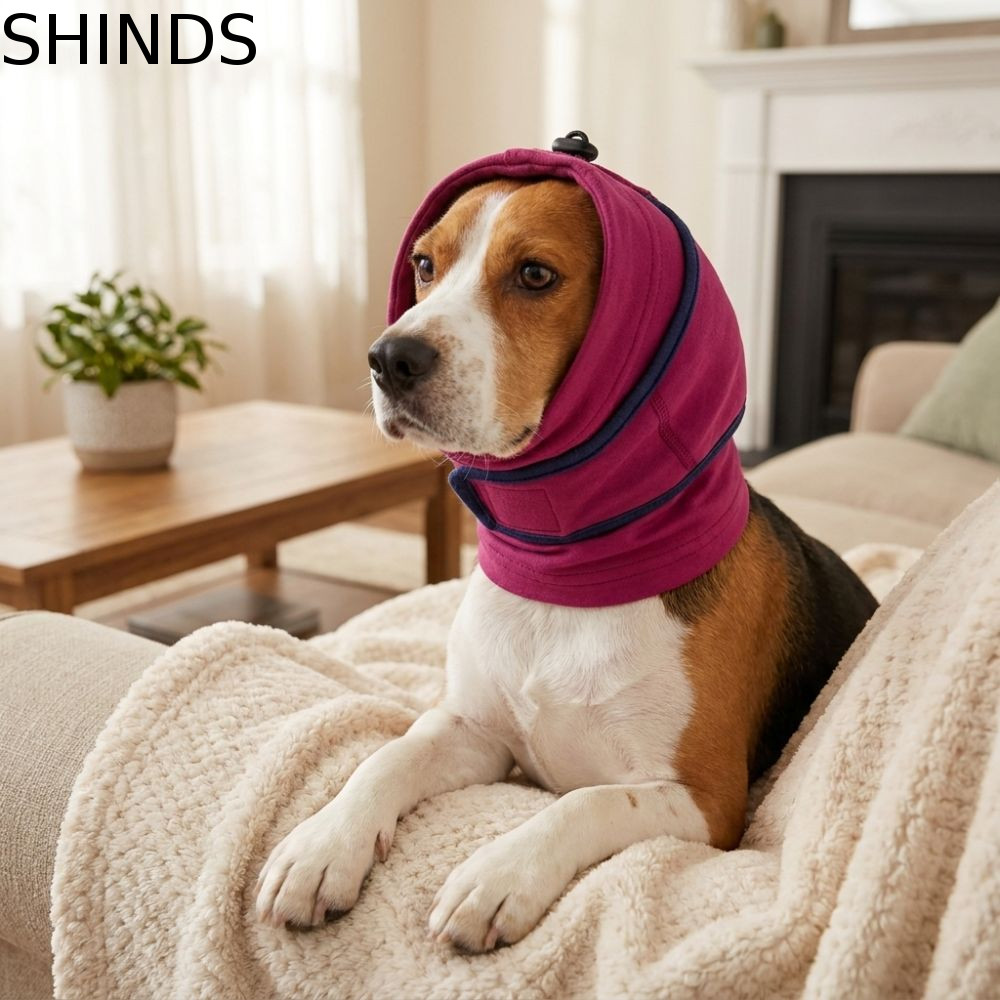 SHINDS Dog Calming Earmuffs, Anti-scare ปรับสุนัข Soothing Headgear, สัตว์เลี้ยงคอ Gaiter นุ่มยืดหยุ