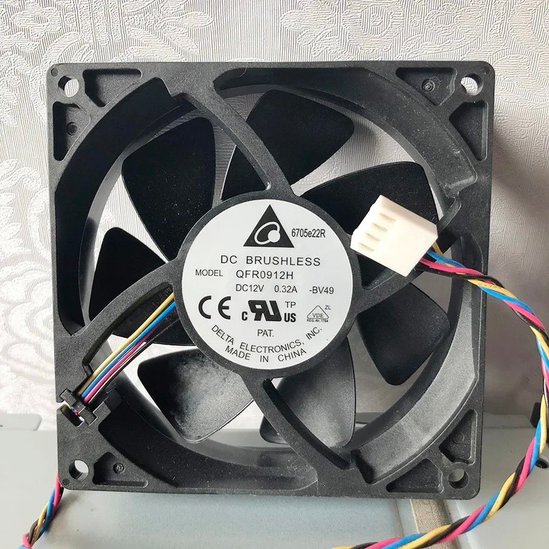 สําหรับ delta QFR0912H 9 ซม.92 มม.9225 DC 12V 0.32A FX8350 4 สาย pwm CPU cooler พัดลมระบายความร้อน