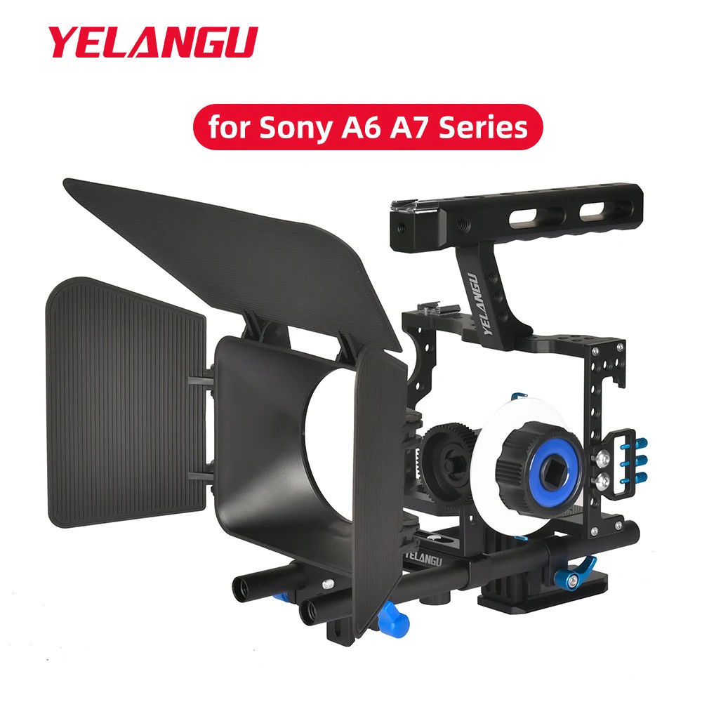 YELANGU กล้อง Rig Kit สําหรับ Sony A7S A7 A7R A72 A7RII A7SII A6000 A6500 A6300 พร้อม Dual Cold Shoe