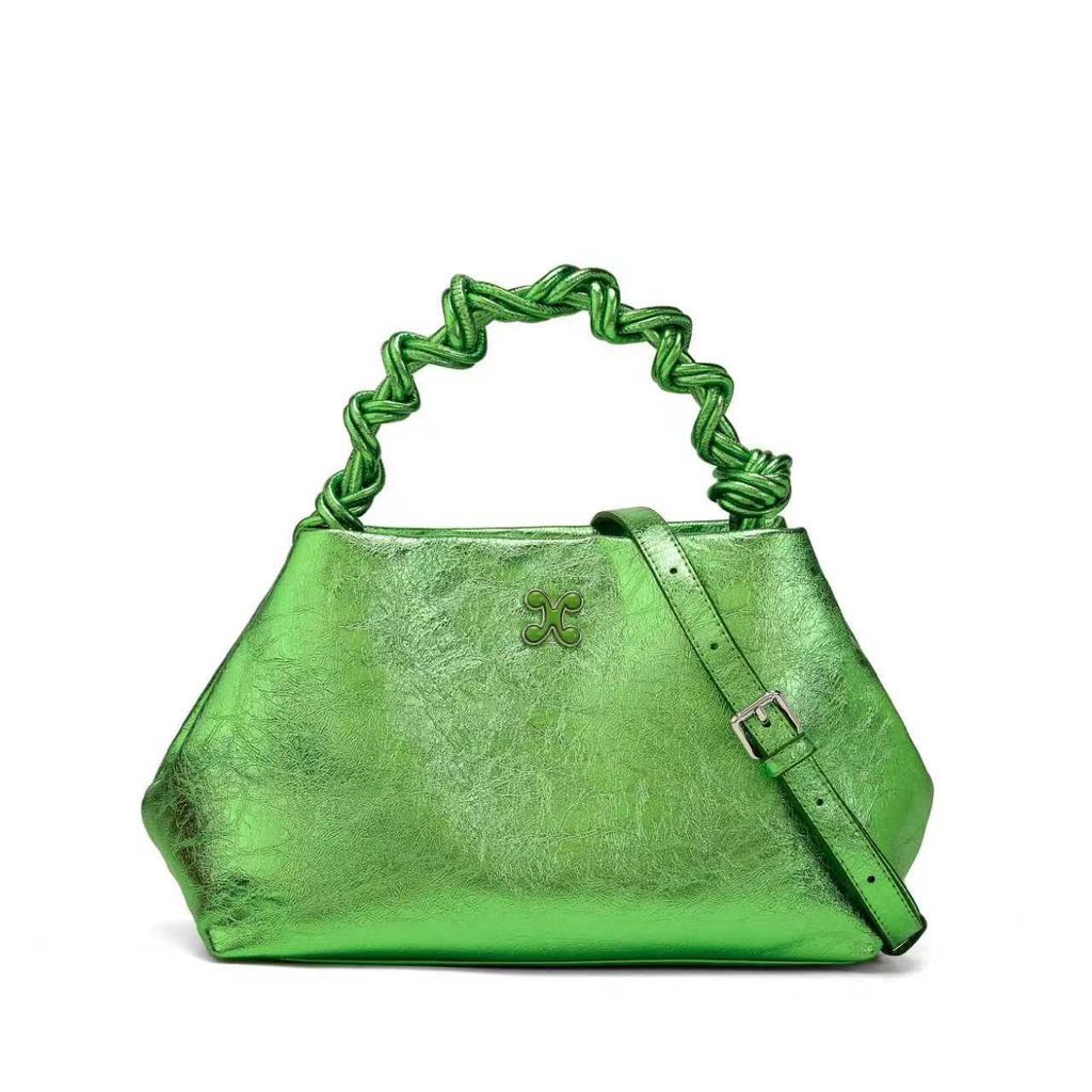 Ganni Female BAG BOU BAG สไตล์ใหม่หกเหลี่ยมไหล่เดียวแบบพกพากระเป๋า Messenger กระเป๋าแฟชั่นหญิง
