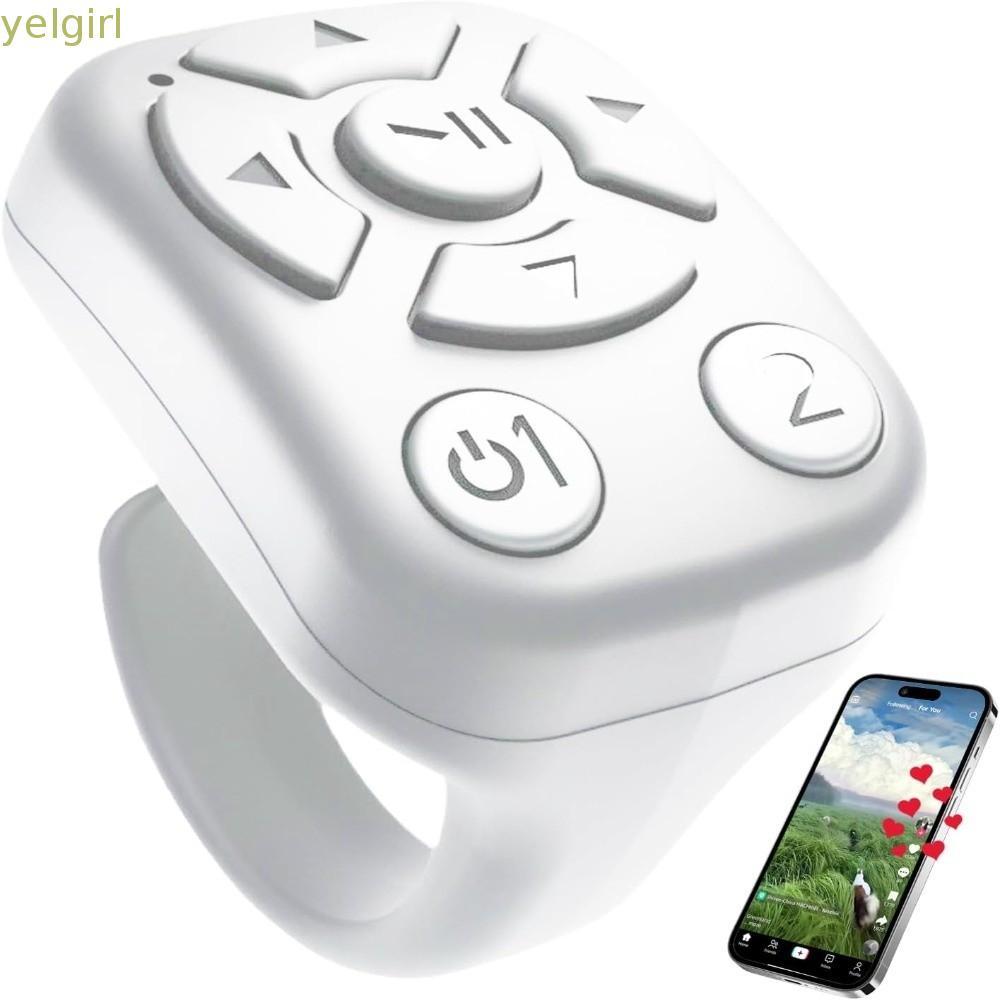 YELGIMY APP Scrolling Ring, Fingertip Control Wireless Design Bluetooth Remote, Lively Remote Clicke