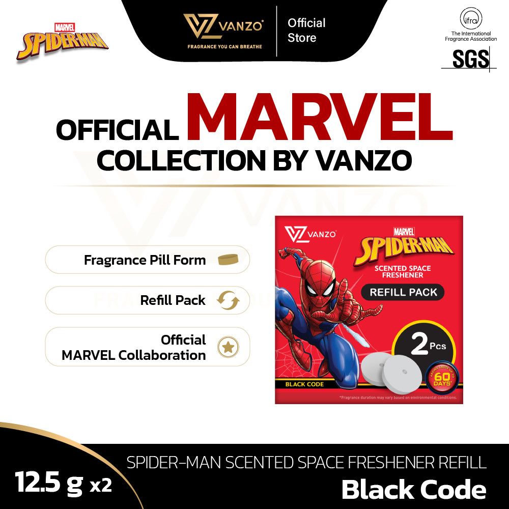 VANZO Marvel Spider-Man Scented Space Freshener Refill Pack (12.5g x 2)