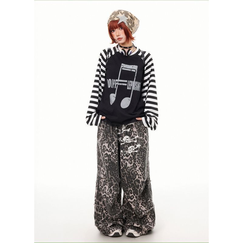 SUIKONE ซุยโคเนะ ใหม่เสื้อยืดแขนยาวแบรนด์แฟชั่นอเมริกันสไตล์เอเชียอ่อนสไตล์เป็นกลาง — صورة 8