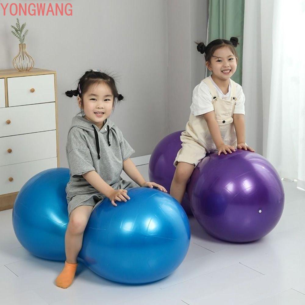 YONGWANG66ZX Peanut Ball, Anti-Burst Inflatable Pilates Yoga Ball, Balance Sports หนาฟิตเนสปั๊มโยคะฟ