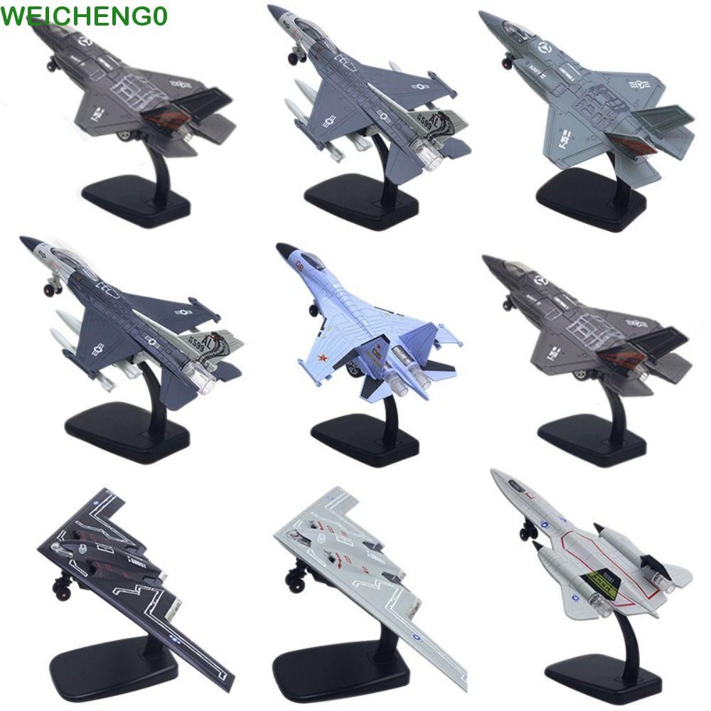 WEICANG เครื่องบินรบของเล่น,พร้อมเสียงแสง F16 F22 F35 Aviao เครื่องบินรุ่น, เค้ก Topper Diecast Coll