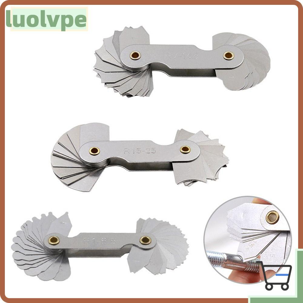 LUOLVUO 16 ชิ้น/เซ็ต Radius Gauge Radius Fillet Gauge วัด Gage Arc เครื่องมือวัดตัวอย่าง R Gauge