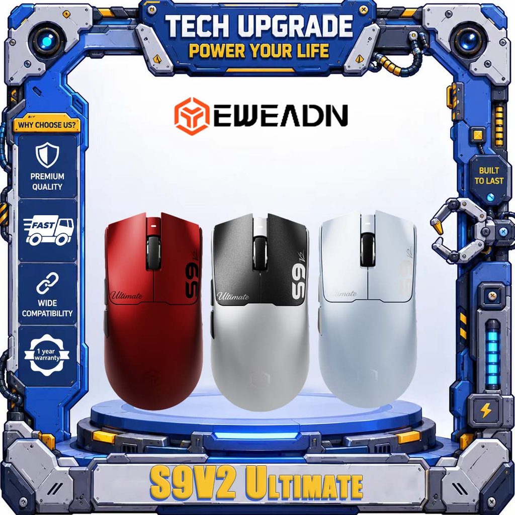 EWEADN S9V2 Ultimate Wireless Gaming Mouse 59g น้ําหนักเบา PAW3955EX Nordic nRF54L15 Dual 8KHz RGB แ