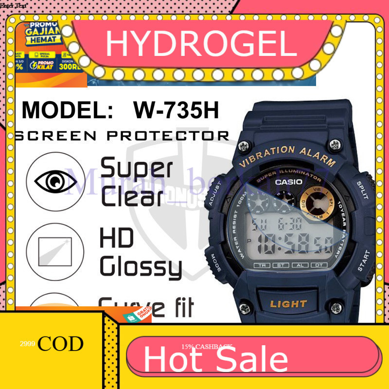HYDROGEL Anti-Scratch Casio W735H W-735H นาฬิกาไฮโดรเจล