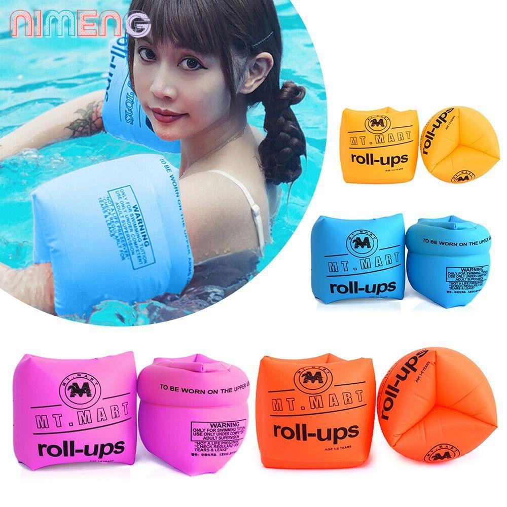 NIMENG 2 ชิ้น Float Armbands Pool Armbands ว่ายน้ําวงกลมเด็ก inflatable Pool Float Safety Training ว