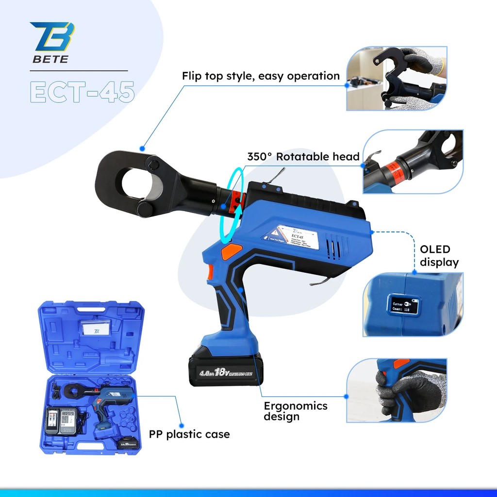IQ3A ECT-45 เครื่องมือตัดแบตเตอรี่ 6t 700bar Cu/Al/ACSR เครื่องมือตัดบาร์เหล็กสําหรับสายเคเบิล