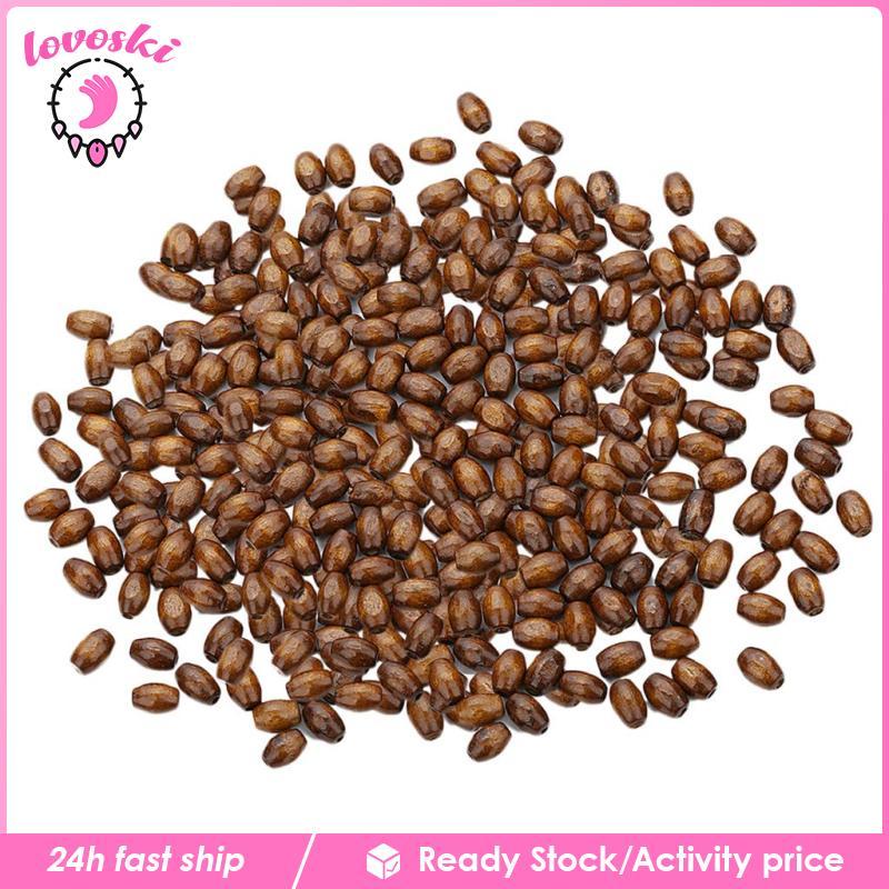 [Lovoski] ล็อต 500 WOODEN BEADS WOOD CRAFT SPACER BEADS MACRAME JEWELRY MAKING