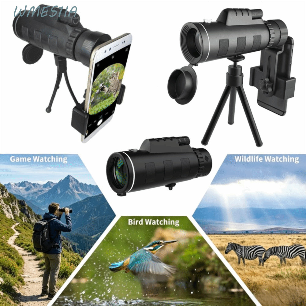 WMES1IA กล้องโทรทรรศน์ตาข้างเดียว,ความละเอียดสูง 40X60 HD ซูมกล้องโทรทรรศน์,อเนกประสงค์แบบพกพา BAK4 