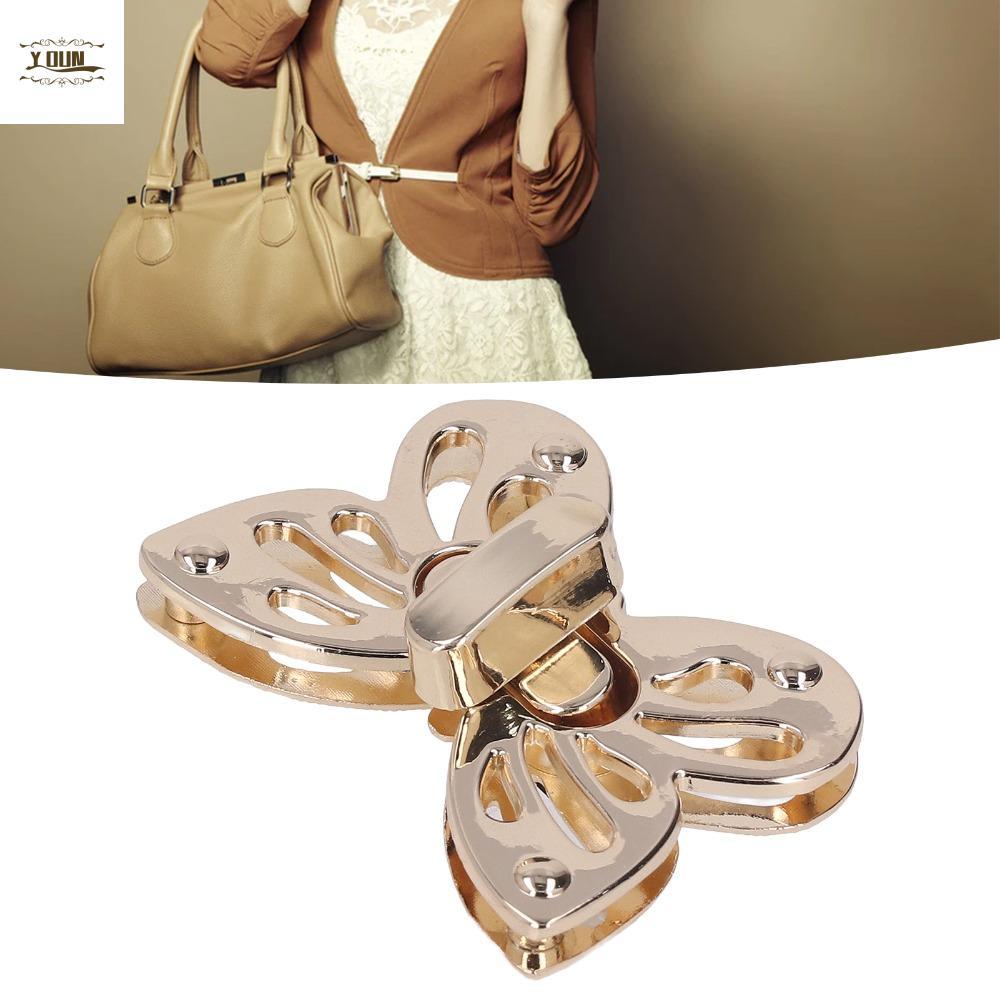 IVEYOUNG 3PCS Butterflaies Purse Clasp, Alloy Vintage Elegant Clasp Turn Lock, การทํากระเป๋าติดตั้งง