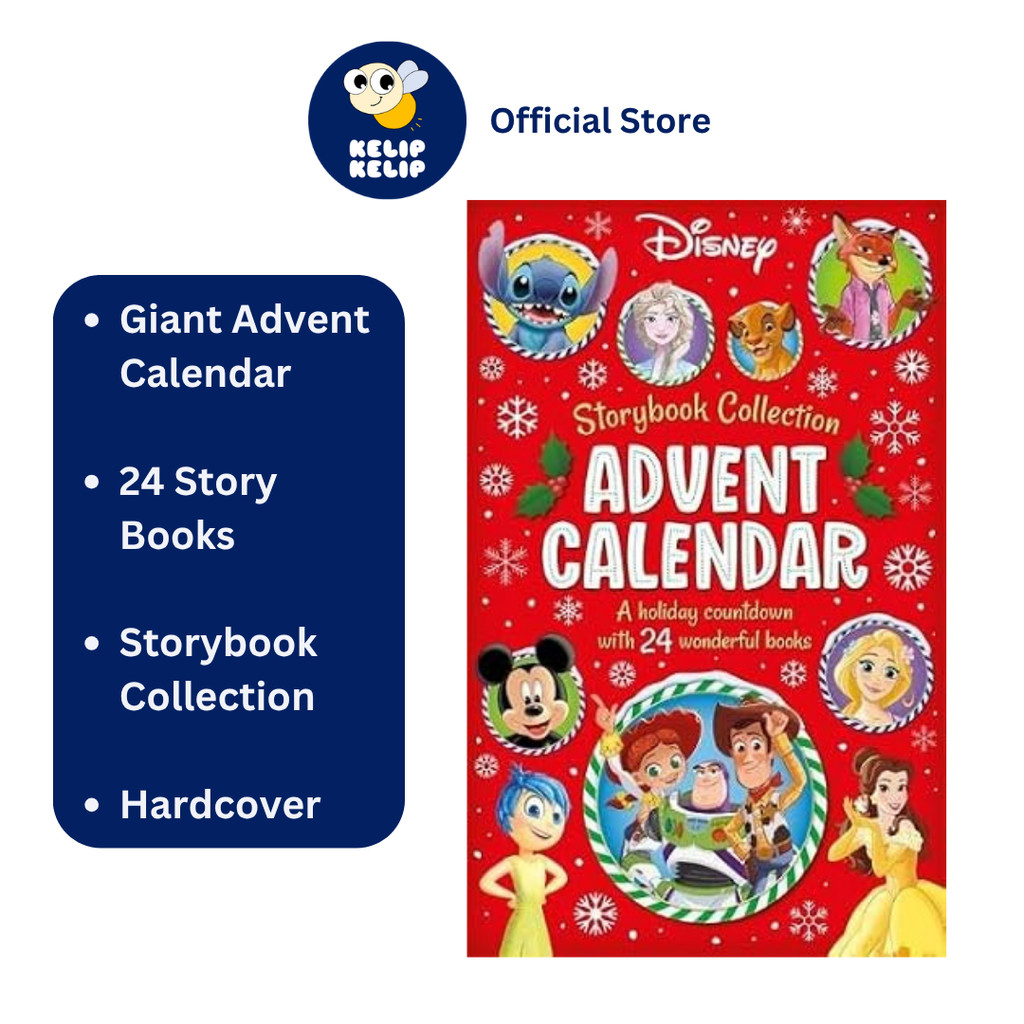 Disney Giant Advent Calendar Christmas Countdown 24 Story Books สําหรับเด็กอ่านปกแข็ง