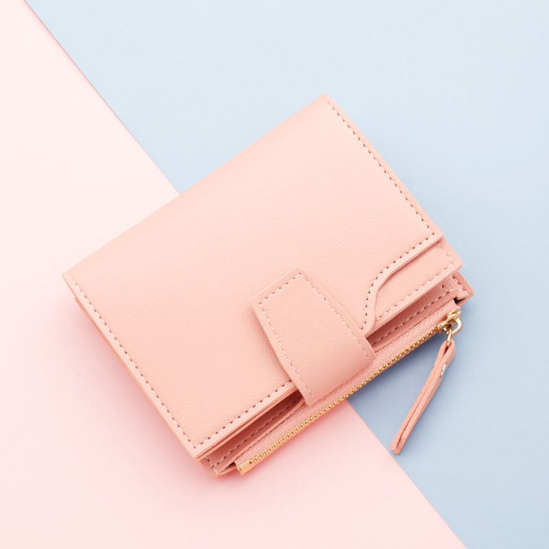 กระเป๋าเงิน wallet JOLIEON Buckle Ladies wallet with Zipper Multi-card wallet Tri-fold women wallet 