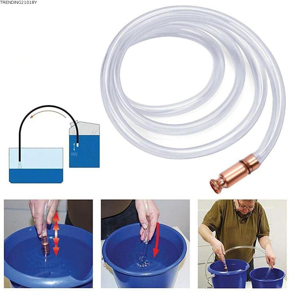 TRENDING21014U ความปลอดภัย Self Priming Siphon, Transparen 1-5M ความยาว Siphon ท่อ, Jiggler อเนกประส