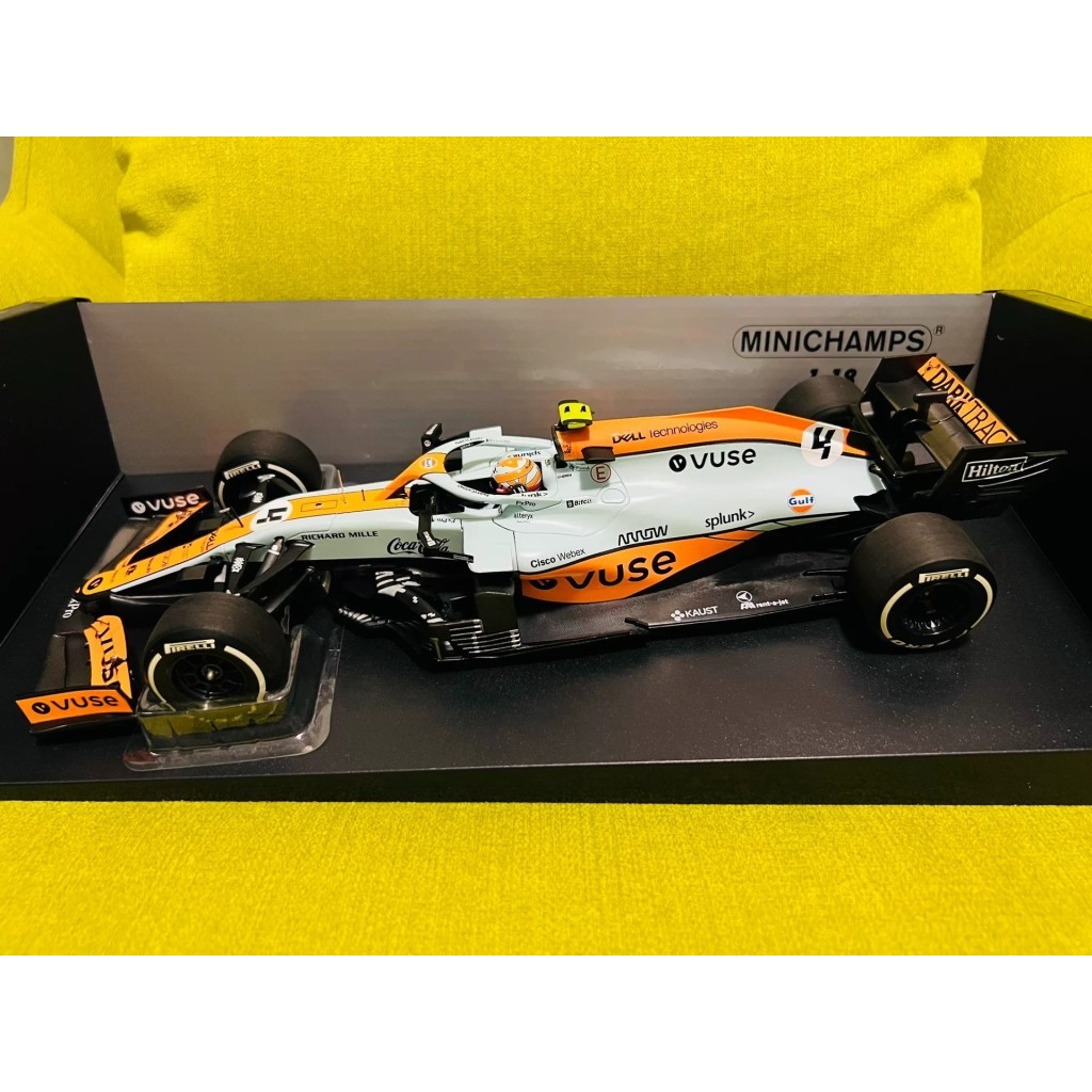 [สต๊อกพร้อม] มินิตัด F1 McL35MCL35M 2021 MCL35M Norris Monaco Station Season Army 1/18 Bayปิโตรเลียม