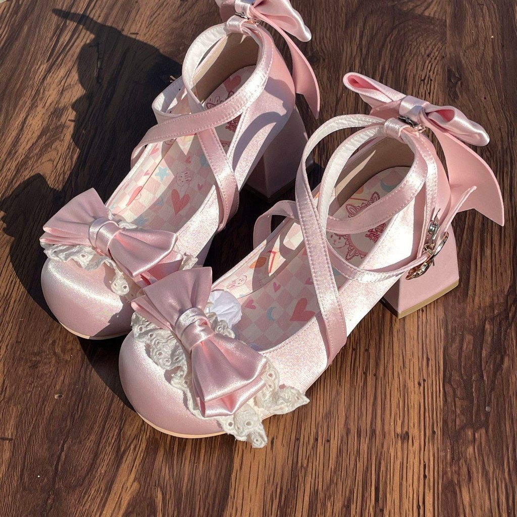 Sweetheart Roll lolita Ballet Style Satin Elegant lo Shoes lolita 8.29
