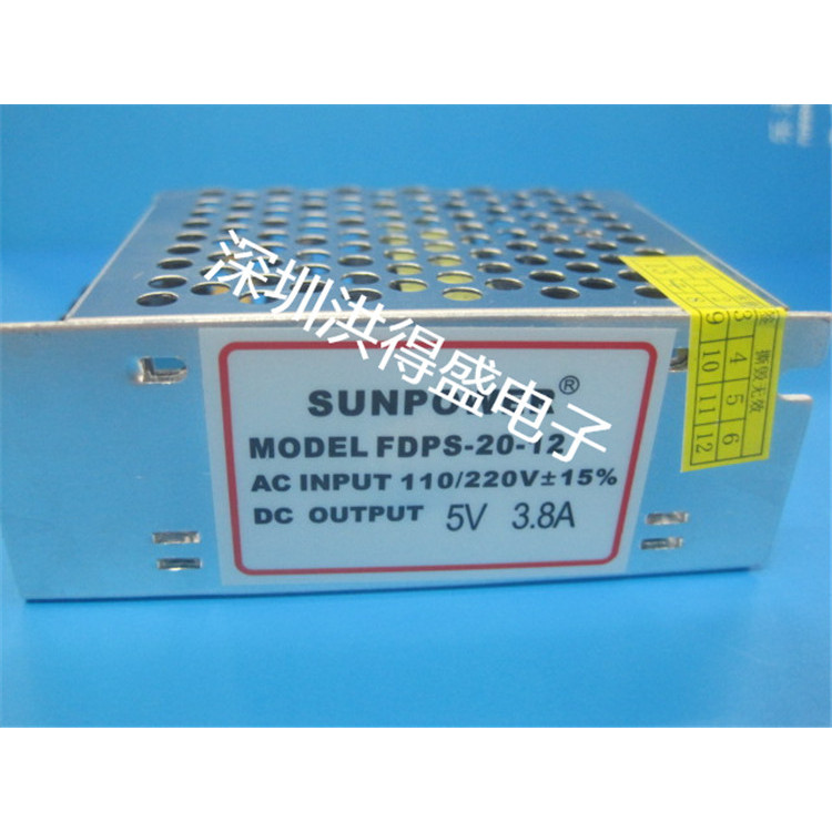 5V3.8A Switching Power Supply 220v ถึง 5V3.8A Switching Power Supply การตรวจสอบแหล่งจ่ายไฟ FDPS-20-1