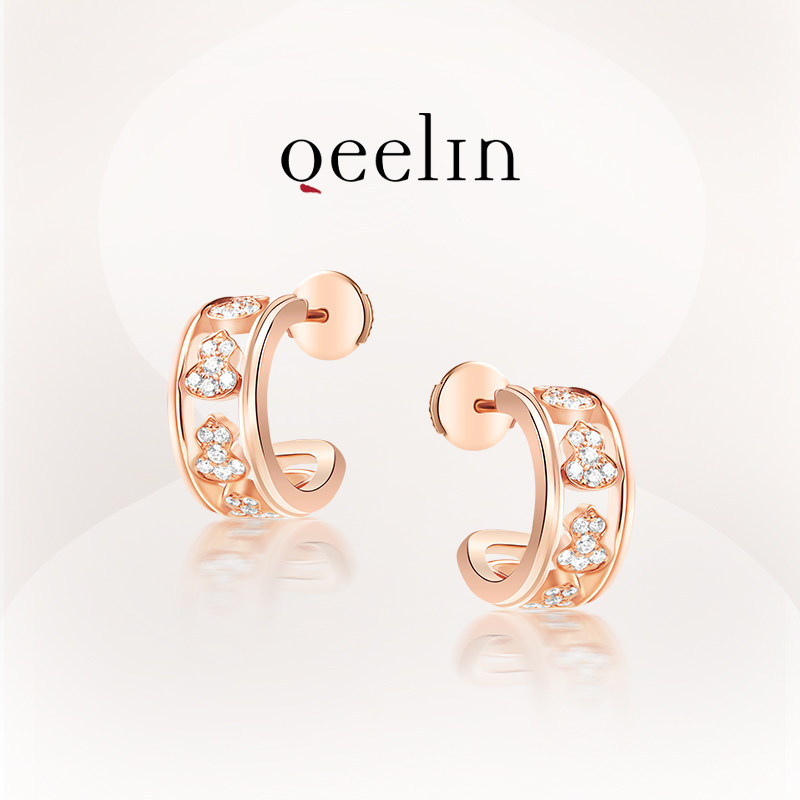 [คลังสินค้าพร้อม] ต่างหูน้ําเต้าทอง Qeelin Wulu Series 18K