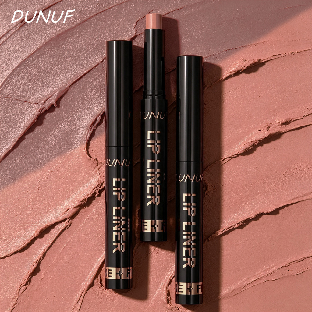 DUNUF 2 In 1 Dual Color Matte Lip Liner ลิปสติกดินสอกันน้ําติดทนนาน Ombre Lip Definer แต่งหน้า