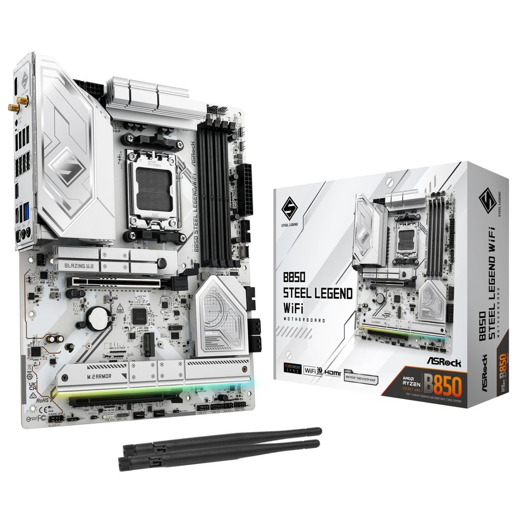 ASRock B850 Steel Legend WiFi DDR5 ATX Motherboard for AMD Ryzen (AM5) (Authorized Distributor Produ