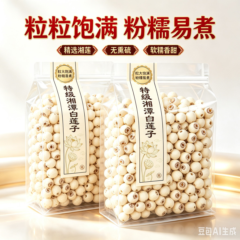 แท้ Xiangtan Lotus Seeds สินค้าแห้ง Premium Official Flagship Store Core-Removing New Goods White Lo