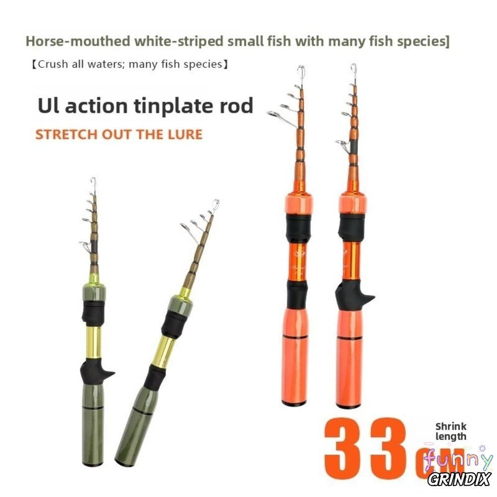 GRINDIX Bass Fishing Rod, Ultra-Fast Action Compact Contraction UL Fishing Rod, Anti-Impact Guide กา