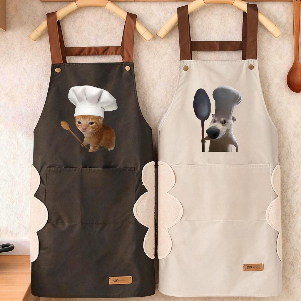 Cooking Dog King ผ้ากันเปื้อนบทคัดย่อการพิมพ์ในครัวเรือน Catering Cooking Kitchen Oil Water _ GG