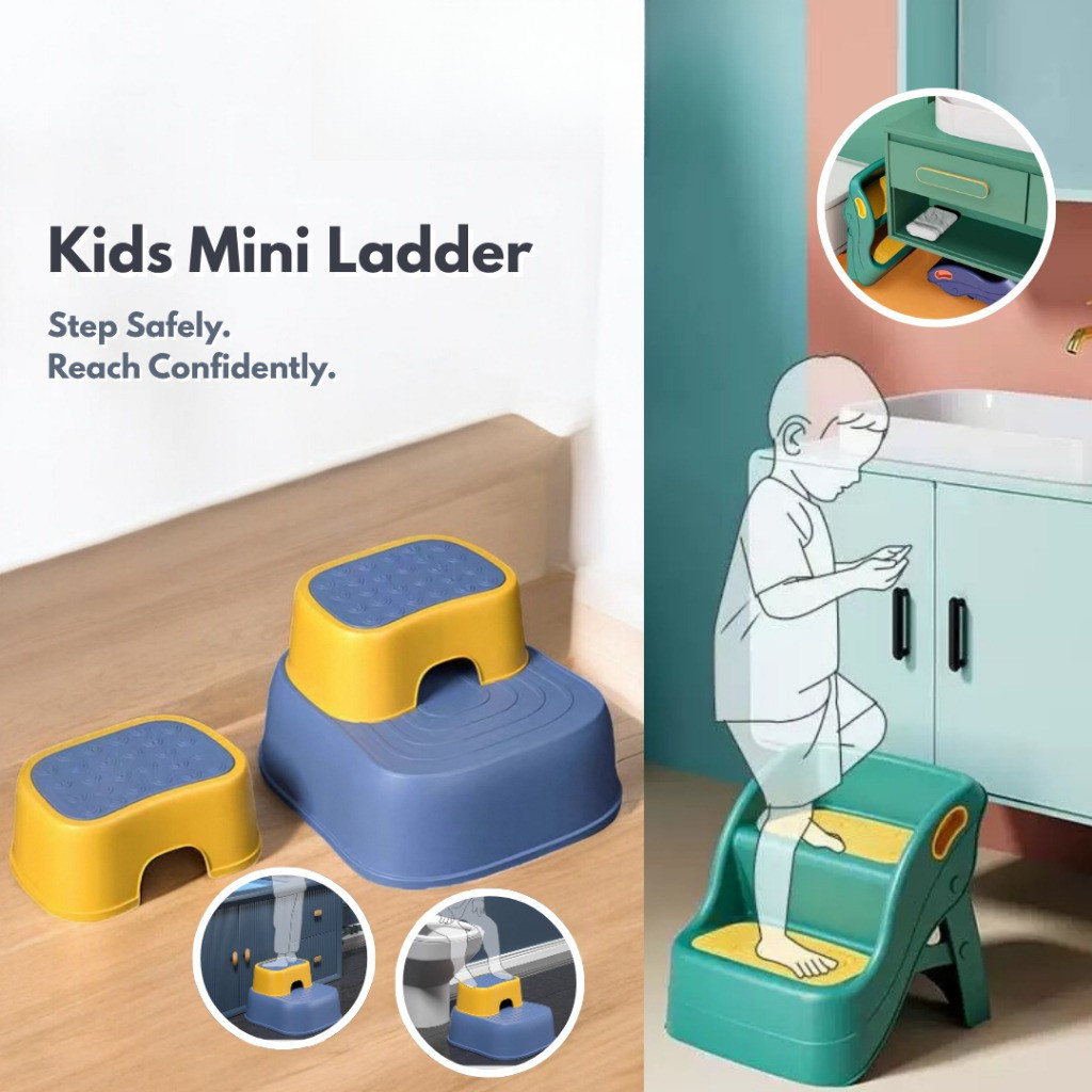 Children Step Stool / Kids Mini Ladder Toilet Bathroom Step Board / Foot Stool Foldable Design Avail
