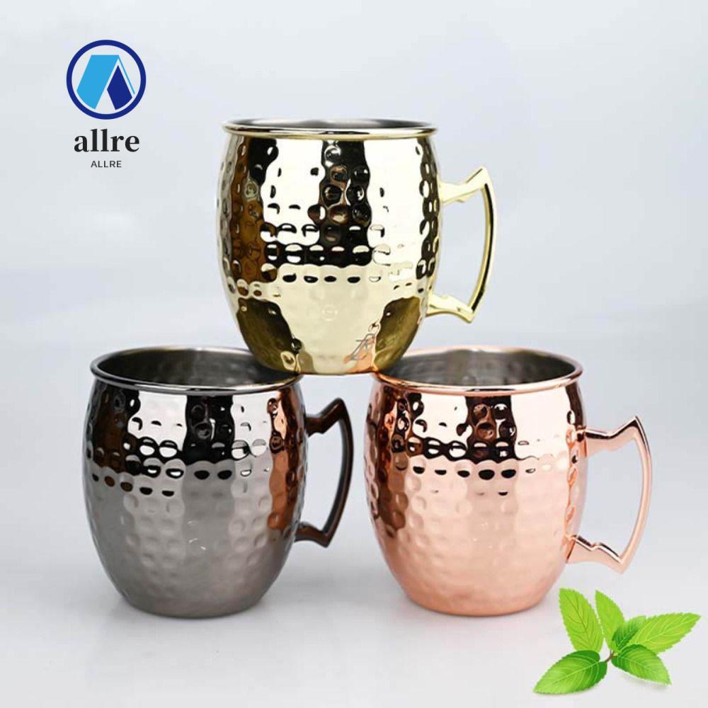 ALLRE ค้อนจุดถ้วย, 500ml หนาถ้วยแก้ว,ที่แข็งแกร่ง Riveted จับเรียบแปรงลักษณะ Moscow Mule Moscow Mule