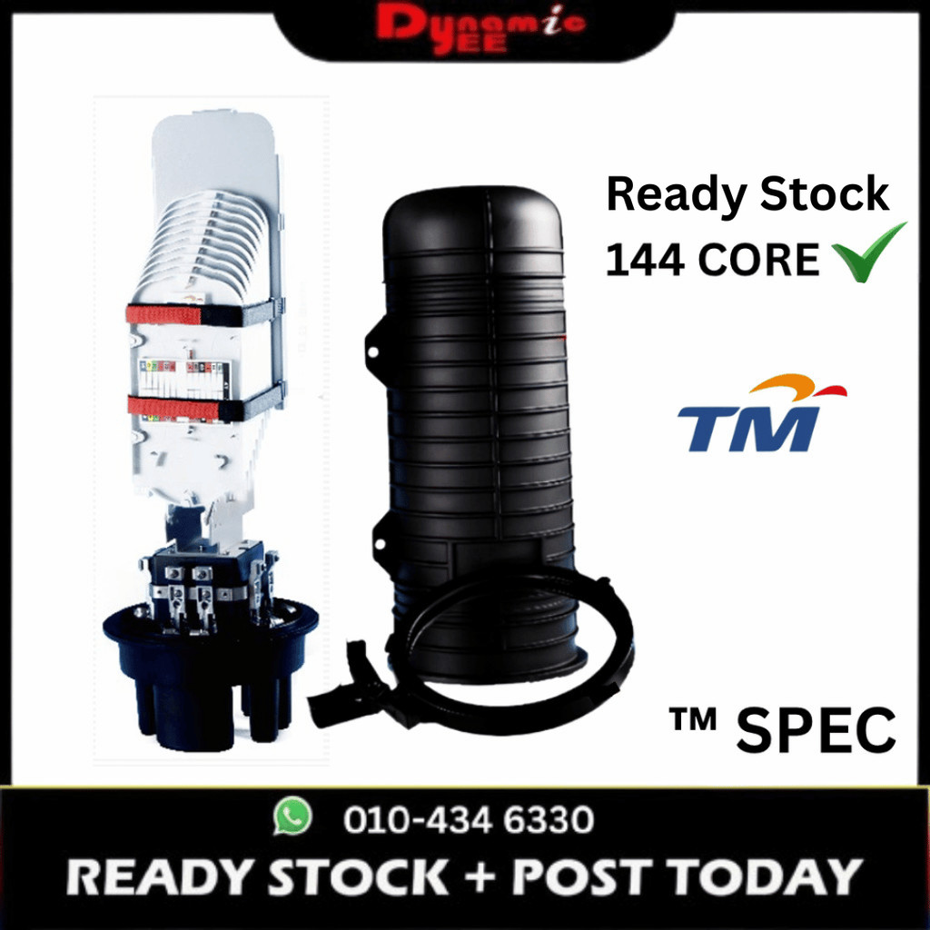 FIBERHOME 144 CORE DOME-BASE FIBER OPTIC LOURE MAXIMUM 288F IP68 HEAT-SHRINK SEALERING FJ501